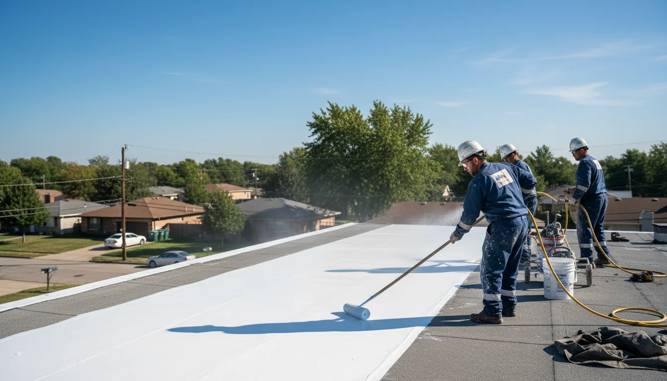 Commercial roof coating in Mossville, IL near me
